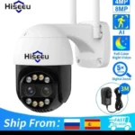 Hiseeu 4K 8MP Dual Lens PTZ Wifi IP Camera 8X Zoom Outdoor HD Full Color Night Vision Human Detection Video Surveillance Cameras