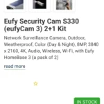 eufy security S330 eufyCam 3 Security Camera Outdoor Wireless 4K Camera Solar Panel Forever Power Face Recognition AI