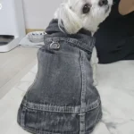 Dog Jeans Jacket Cool Puppy Denim Dog Shirts for Small Medium Dogs Cats Lapel Harness Vests Washed Scratch Design Dog Clothes