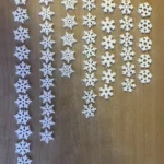 50Pcs 20/25/35mm White Wooden Slice Christmas Snowflake Scrapbooking For Christmas Embellishment Craft DIY Handicraft Decoration