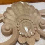 Wood Appliques and Onlays Natural Furniture Wall Door Woodcarving Decorative Long Flower Wooden Figurines Crafts Corner Frame