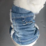 Dog Jeans Jacket Cool Puppy Denim Dog Shirts for Small Medium Dogs Cats Lapel Harness Vests Washed Scratch Design Dog Clothes