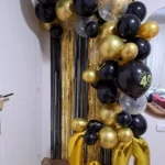 Black Gold Balloon Garland Arch Kit Confetti Latex Balloon Happy 18 30 40 50 Year Old Birthday Party Decor Adults Anniversary