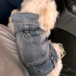 Dog Jeans Jacket Cool Puppy Denim Dog Shirts for Small Medium Dogs Cats Lapel Harness Vests Washed Scratch Design Dog Clothes