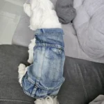 Dog Jeans Jacket Cool Puppy Denim Dog Shirts for Small Medium Dogs Cats Lapel Harness Vests Washed Scratch Design Dog Clothes