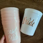 1Set Bachelorette Party Team Bride Plastic Drinking Cups Bridal Shower Gift Bride to be Hen Party Supplies Wedding Decorations