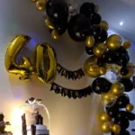 Black Gold Balloon Garland Arch Kit Confetti Latex Balloon Happy 18 30 40 50 Year Old Birthday Party Decor Adults Anniversary