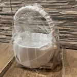 20 cm White Flower Girls Basket Silk Wedding Basket for Flower Bride/Kids Hand Held Wedding Ceremony Party Decorations