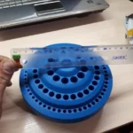 Hot 1pcs Round Shape Plastic Hard 100pcs 1-13mm Drill Bit Storage Case Stand Blue Hole Bore Plastic Organizer Container Box