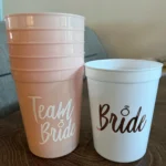 1Set Bachelorette Party Team Bride Plastic Drinking Cups Bridal Shower Gift Bride to be Hen Party Supplies Wedding Decorations