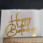 New Red Gold Acrylic Side Happy Birthday Cake Topper Gold Acrylic Topper for Party Supplies Baking Tools Cake Decorations