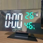 180° Rotation Projection Digital Alarm Clock Temperature Humidity Night Mode Snooze Table Clock 12/24H USB Projector LED Clock