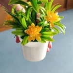 Artificial Potted Simulation Fake Yellow Red Orange Pink Purple Plants Flower Home Garden Table Decoration Room Ornament Bonsai