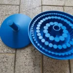 Hot 1pcs Round Shape Plastic Hard 100pcs 1-13mm Drill Bit Storage Case Stand Blue Hole Bore Plastic Organizer Container Box