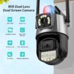 8MP 4K Wifi Camera Dual Lens Ai Auto Tracking Waterproof Security CCTV Video Surveillance Camera Police Light Alarm IP Camera