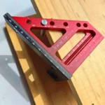 1Pc Carpenter Square Hole Scribing Ruler 22.5-90 Degree Measuring Ruler with Angle Pin Construction Precision Woodworking Tool