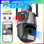 8MP 4K Wifi Camera Dual Lens Ai Auto Tracking Waterproof Security CCTV Video Surveillance Camera Police Light Alarm IP Camera