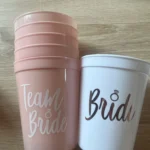 1Set Bachelorette Party Team Bride Plastic Drinking Cups Bridal Shower Gift Bride to be Hen Party Supplies Wedding Decorations